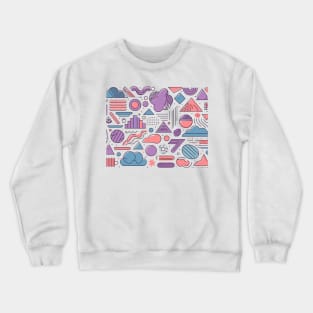 Colorful 80s Retro Geometric Pattern Crewneck Sweatshirt